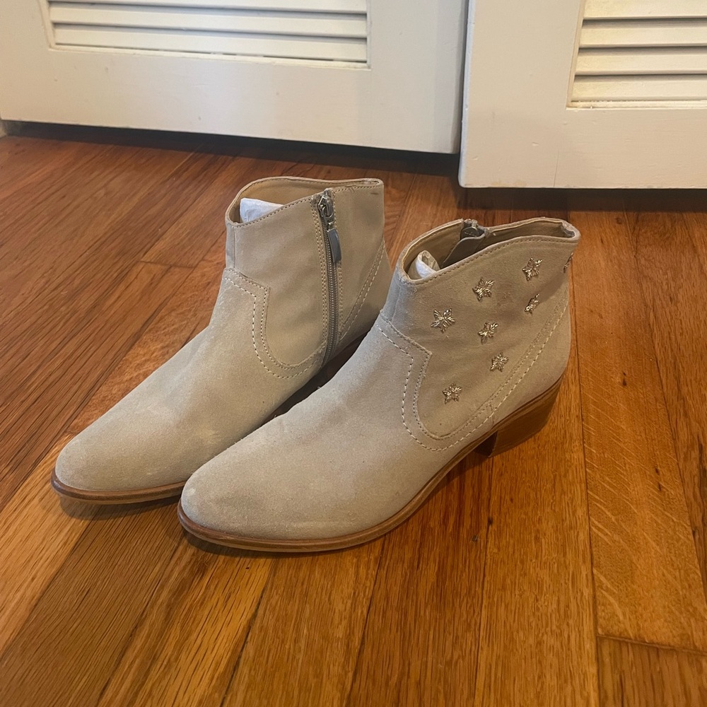 Anthropologie Grey Suede Boots